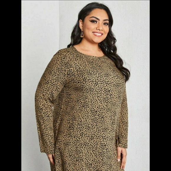 #35 Brand New Plus Dalmatian Print Tunic Dress - Picture 4 of 6